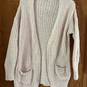 Plush Soft Pink Open Knit Cardigan Love by Design